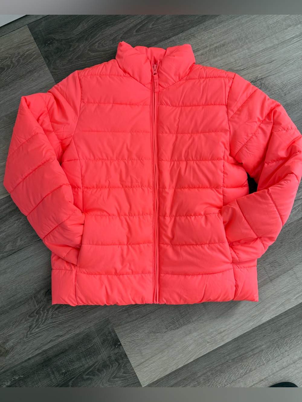 Children’s place Place Bright Coral Puffer Jacket - Hooded Zip Front